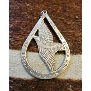 Wallace Sterling Silver 1977 Peace on Earth Dove Christmas Ornament 1 Dove